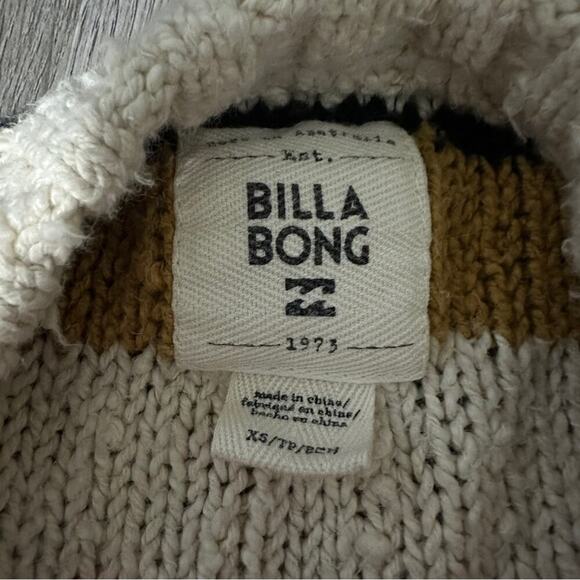 Billabong Easy Going Multicolor Chunky Knit Long Sleeve Cropped Sweater Sz XS - Picture 8 of 11